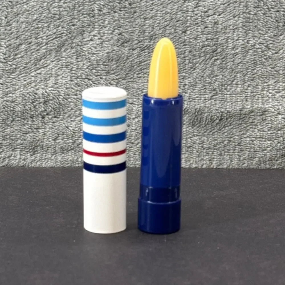 Vintage Bonnie Bell Lip Gloss Tube 1970s Collectible Vanity Blue Yellow NOS